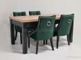Krzesło tapicerowane Bari z kołatką butelkowa zieleń - Producent