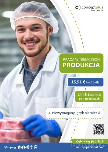 Pracownik produkcji (k/m) bez znajomości języka - nawet 14,45 euro brutto