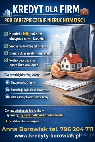 Masz nieruchomość? Zamień ją w gotówkę dla swojej firmy,teraz!
