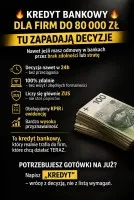 KREDYT BANKOWY DLA FIRM DO 80 000 ZŁ TU ZAPADAJĄ DECYZJE