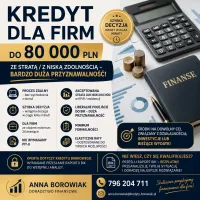KREDYT DLA FIRM DO 80 000 ZŁ! RÓWNIEŻ PRZY STRACIE LUB NISKIEJ ZDOLNOŚCI!