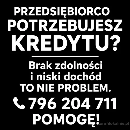 KREDYT DLA FIRM DO 200 000 ZŁ, BEZ ZDOLNOŚCI!