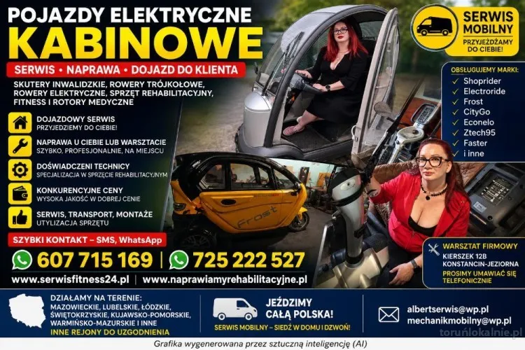 Skutery SHOPRIDER inwalidzkie, wózki, rotory, naprawa mobilna